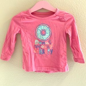 Pink long sleeve shirt, size 18 months